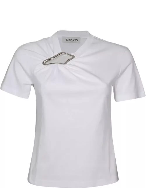 Lanvin Fitted Top In White Cotton