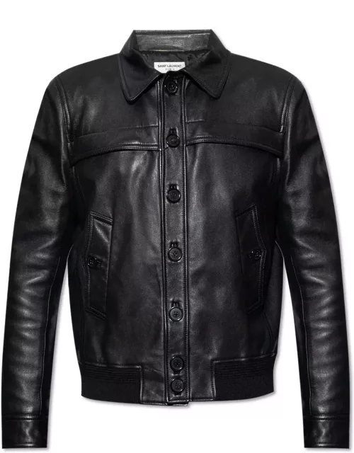 Saint Laurent Button Up Leather Jacket