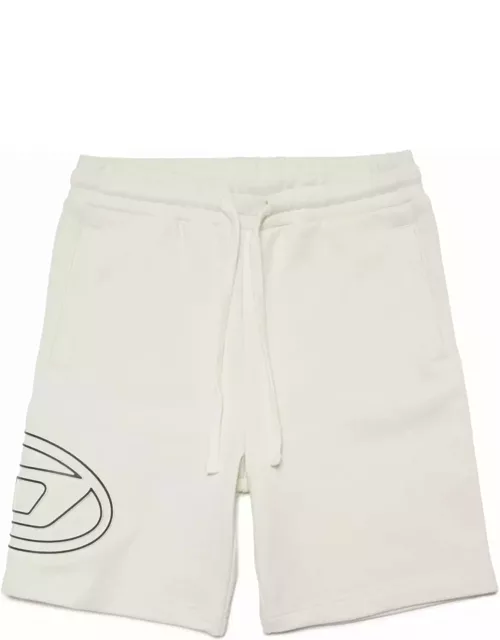 Pcurvbigoval Shorts Diesel Fleece Shorts With Oval D Logo