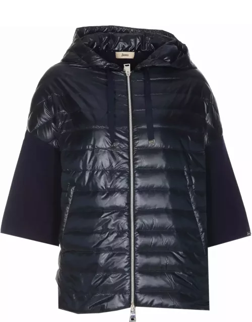 Herno Contrast-panel Hooded Padded Jacket