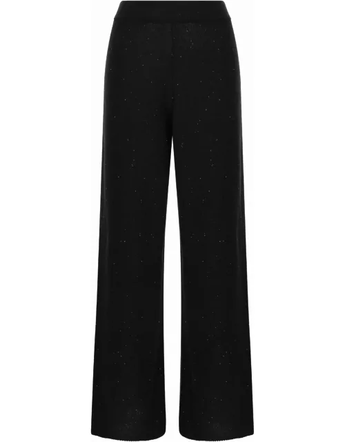 Fabiana Filippi Cotton And Linen Trousers With Micro Sequin