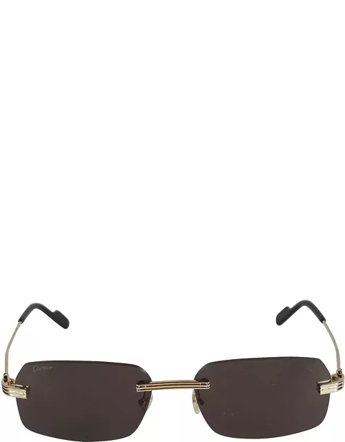 Cartier Eyewear Straight Bridge Rimless Sunglasse