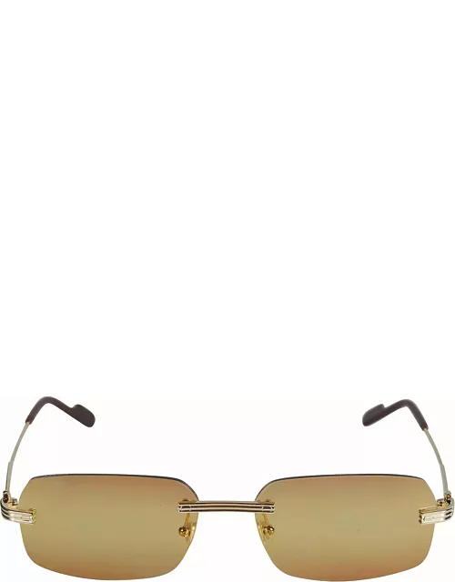 Cartier Eyewear Straight Bridge Rimless Sunglasse