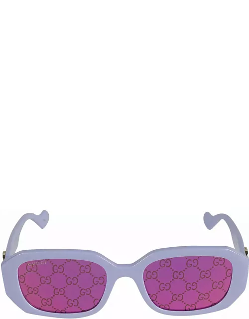 Gucci Eyewear Curved Square Logo Lens Sunglasse