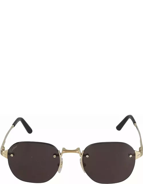 Cartier Eyewear Logo Sided Rimless Sunglasse