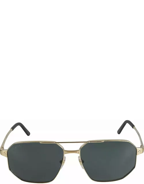 Cartier Eyewear Straight Bridge Logo Sided Sunglasse
