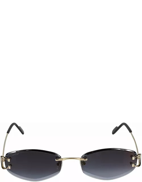 Cartier Eyewear Decorated Hinge Frameless Sunglasse