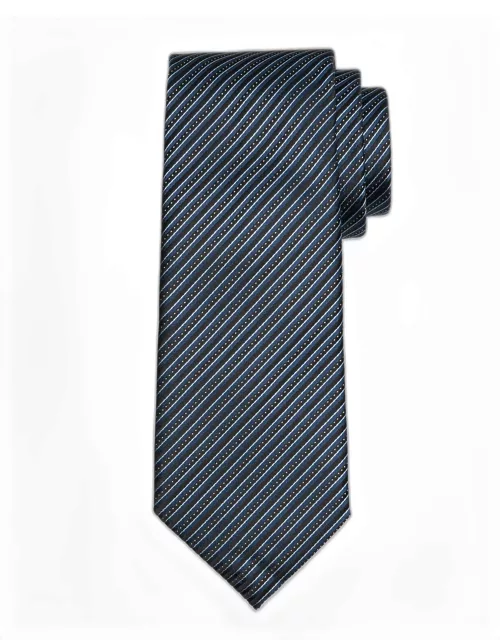 Men's Cento Fili Mulberry Silk Stripe Tie