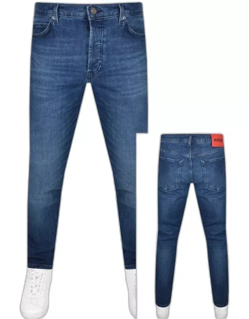 HUGO 634 Tapered Fit Mid Wash Jeans Blue