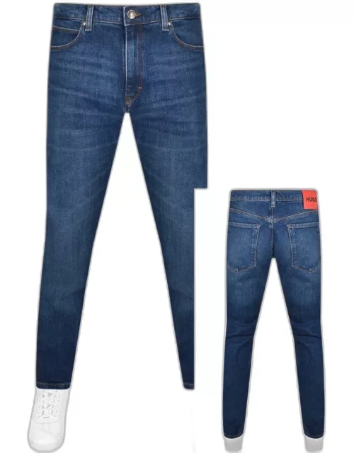 HUGO 708 Slim Fit Mid Wash Jeans Blue