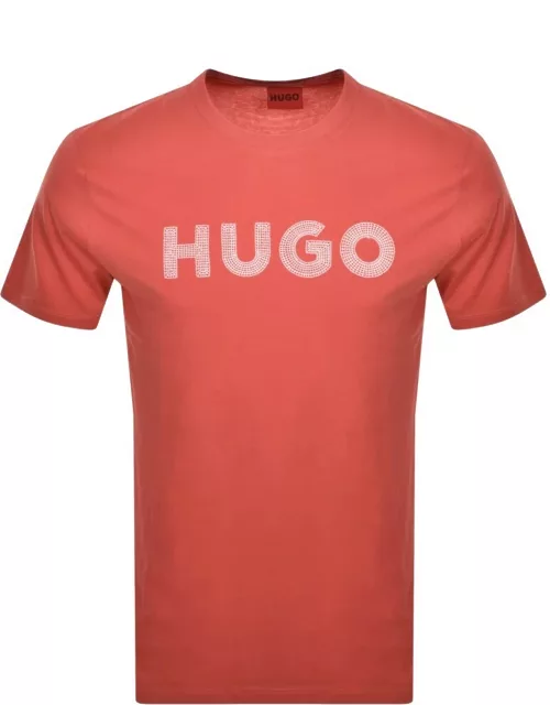 HUGO Drochet T Shirt Red
