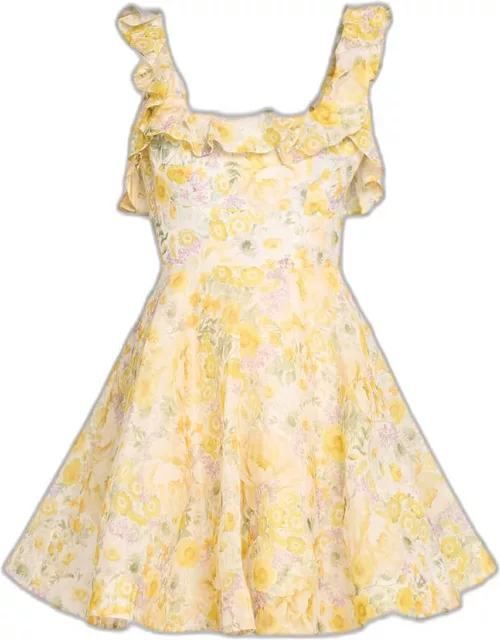 Harmony Frilled Floral Mini Dres