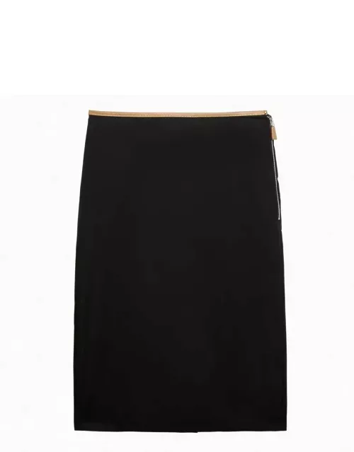Black Re-Nylon pencil skirt
