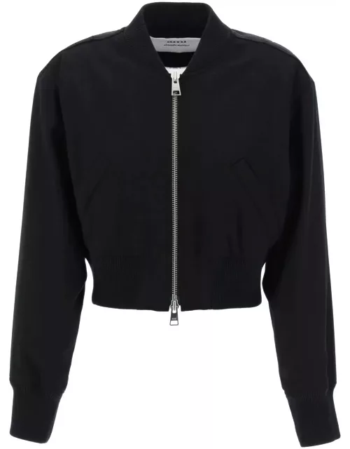 AMI ALEXANDRE MATIUSSI cropped twill bomber jacket