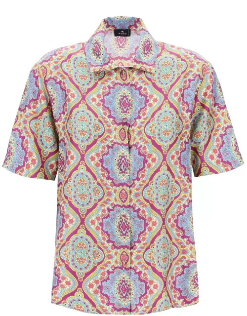 ETRO Short-sleeved silk printed shirt