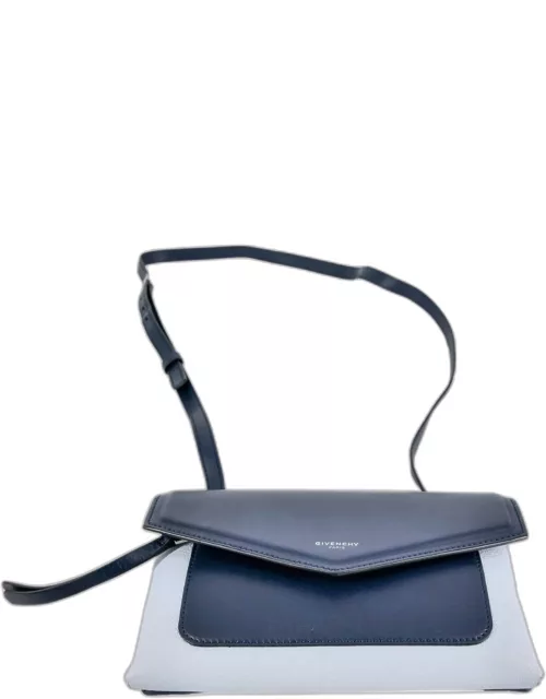 Givenchy Blue Leather Duetto Envelope Flap Shoulder Bag