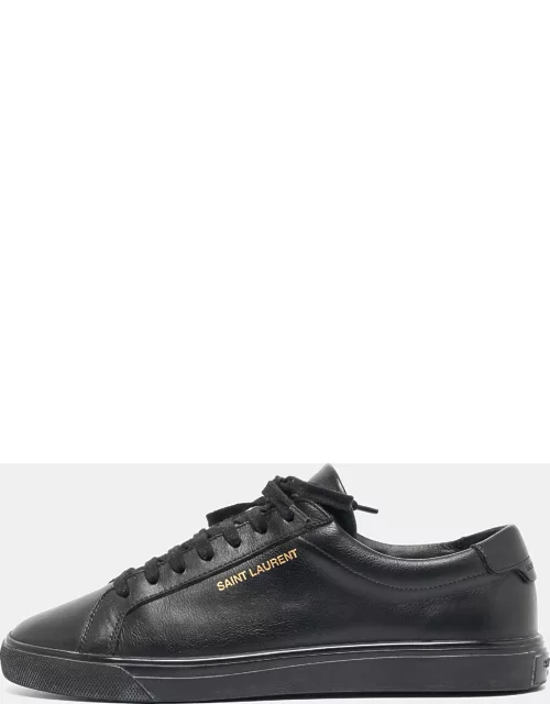 Saint Laurent Black Leather Andy Low Top Sneaker