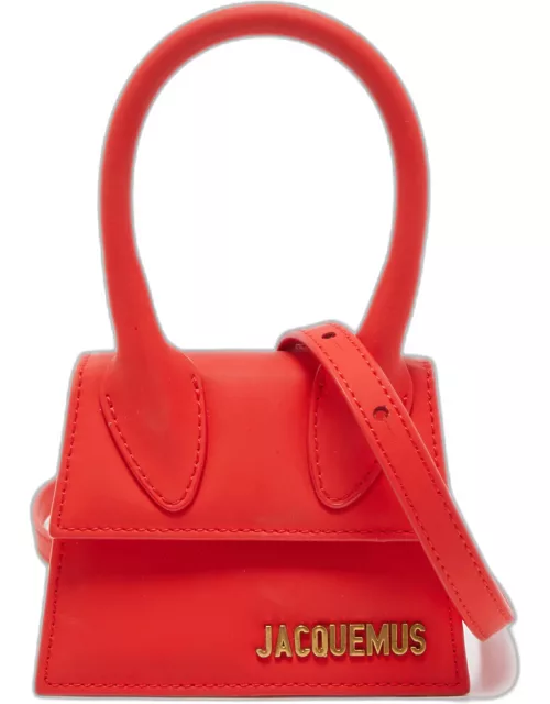 Jacquemus Matte Red Leather Mini Le Chiquito Top Handle Bag