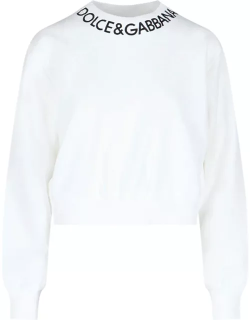 Dolce & Gabbana Cropped Crew Neck Sweatshirt