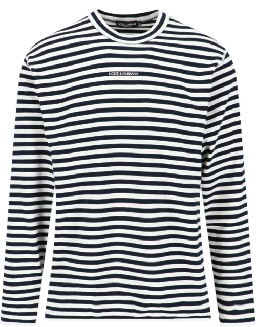 Dolce & Gabbana Striped Logo T-Shirt