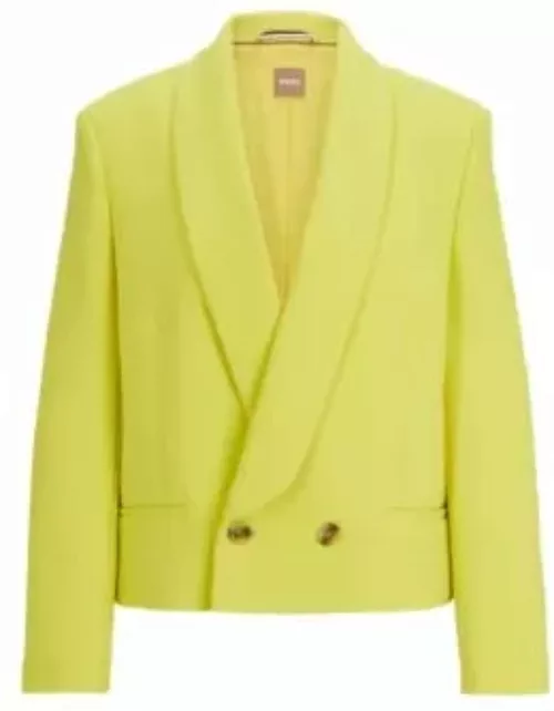 Relaxed-fit jacket in a cotton blend- Yellow Women's Cropped Jacket