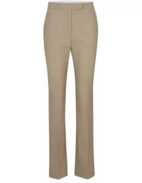 Slim-fit trousers in Italian virgin-wool sharkskin- Patterned Women's Formal Pant