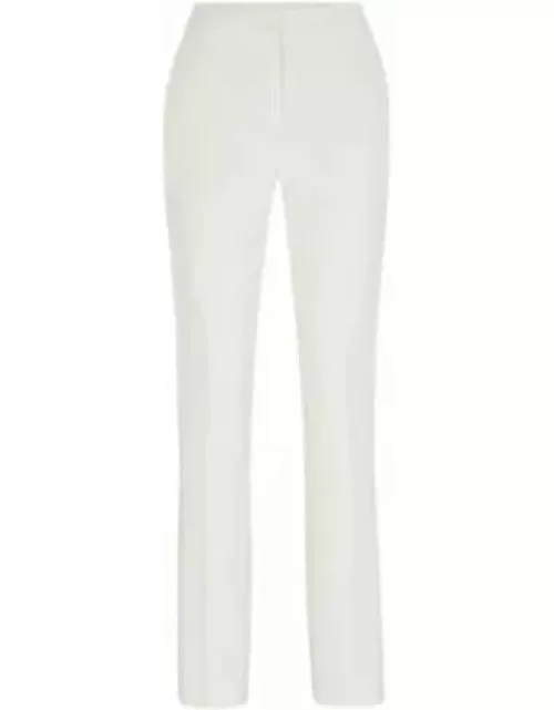 Slim-leg trousers- White Women's Formal Pant