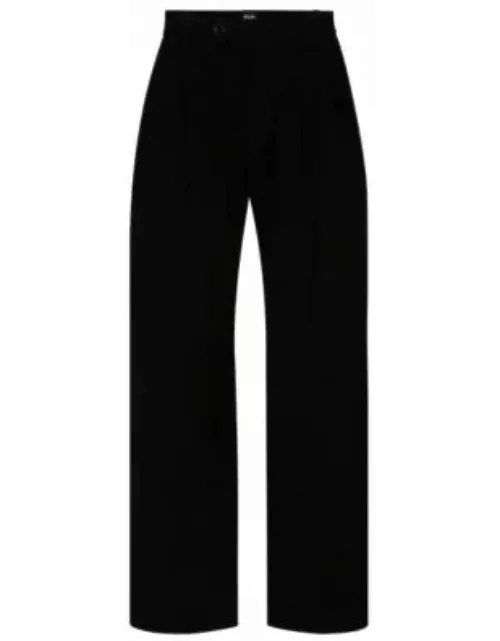 Suede trousers with soft lining- Black Men's Pant