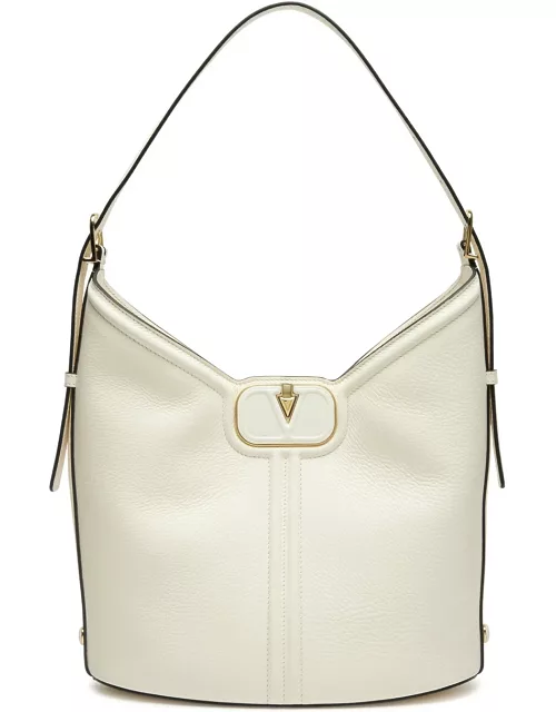 Valentino Garavani VLogo Leather Hobo bag - Ivory