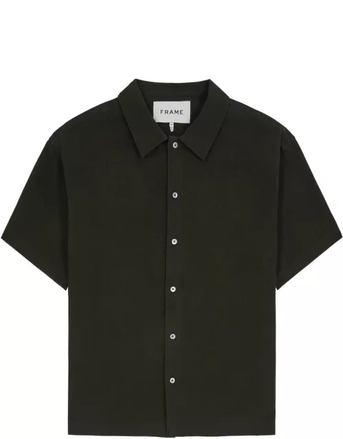 Frame Waffle-knit Cotton Shirt - Black