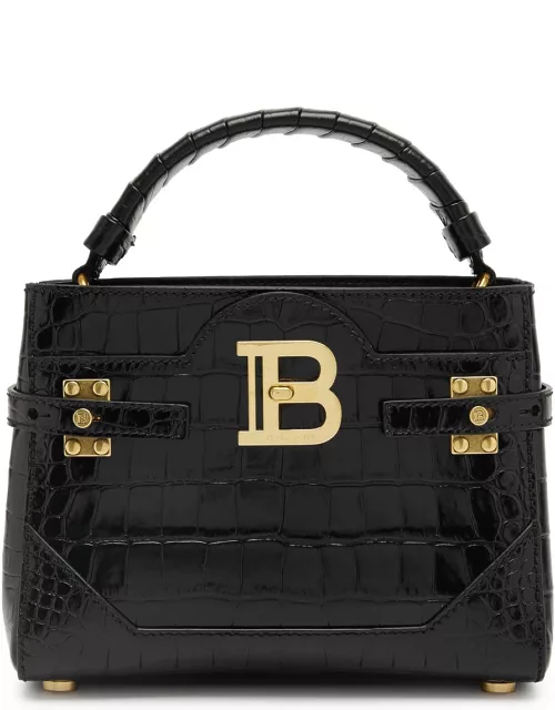 Balmain B-Buzz Crocodile-effect Leather top Handle bag - Black