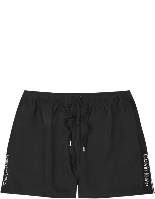 Calvin Klein Logo Striped Shell Swim Shorts - Black