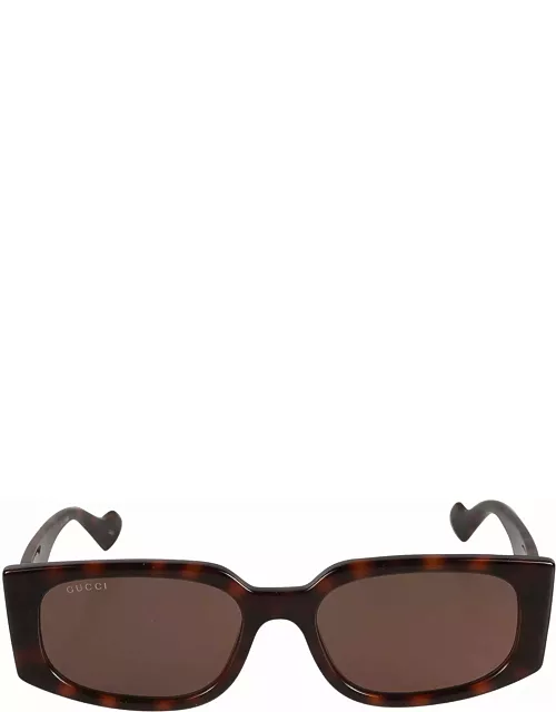 Gucci Eyewear Logo Lens Curved Rectangle Sunglasse