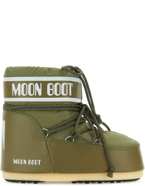 Moon Boot Olive Green Nylon Icon Low Ankle Boot