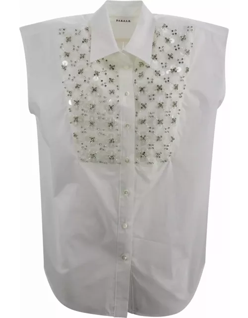 Parosh White Sleeveless Shirt