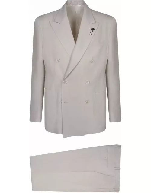 Lardini Double-breasted Beige Suit
