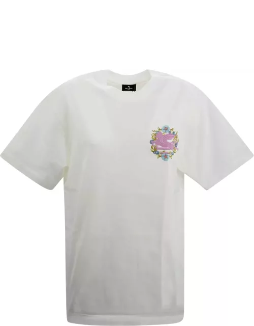 Etro Crewneck T-shirt Made From Cotton Jersey