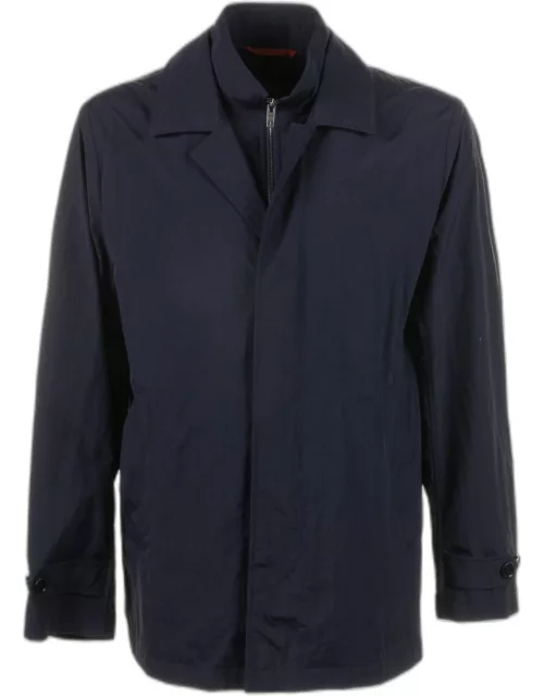 Fay Blue Jacket With Zip And Collar