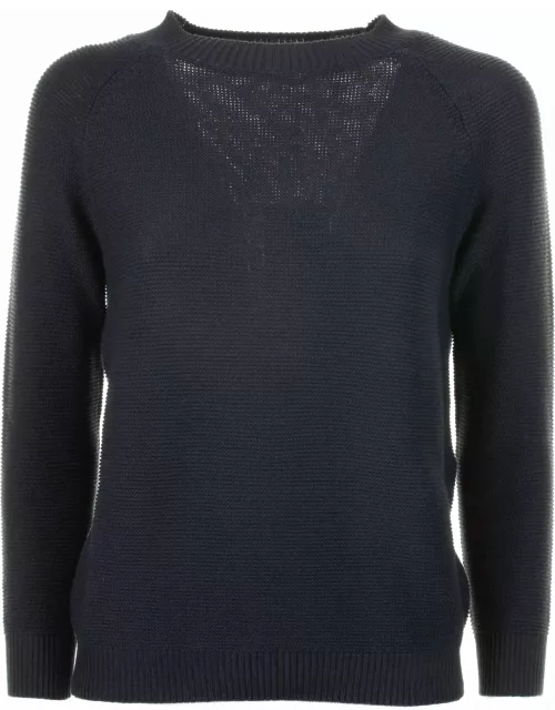Weekend Max Mara Soft Navy Blue Cotton Sweater