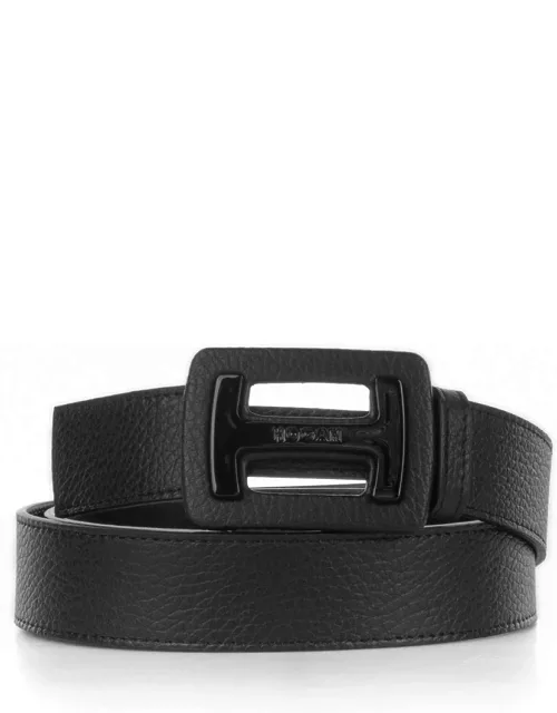 Hogan Leather Belt With Rectangular Buckle