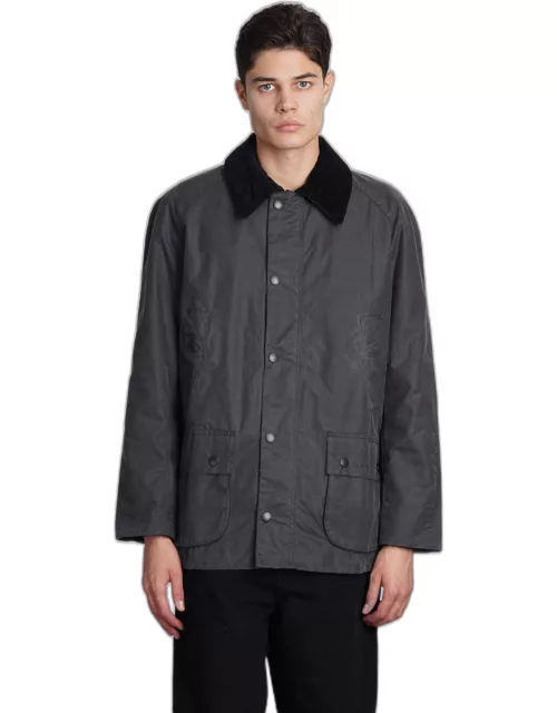 Barbour Ashby Wax Jkt Casual Jacket In Grey Cotton