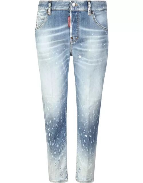 Dsquared2 Distressed Effect Cropped Skinny Jean