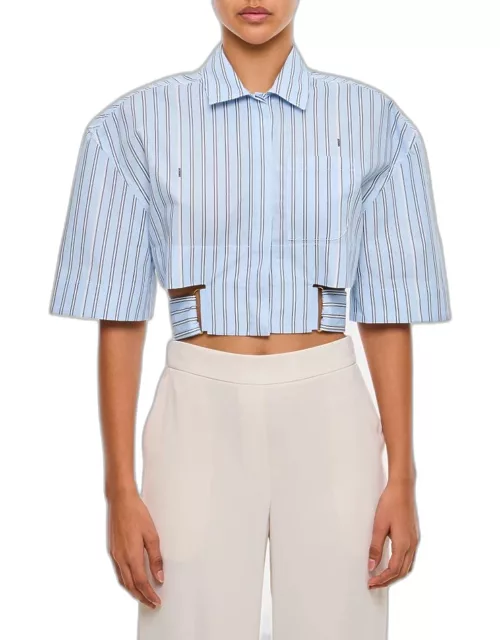 Jacquemus Croppped Stripe Shirt Sky blue