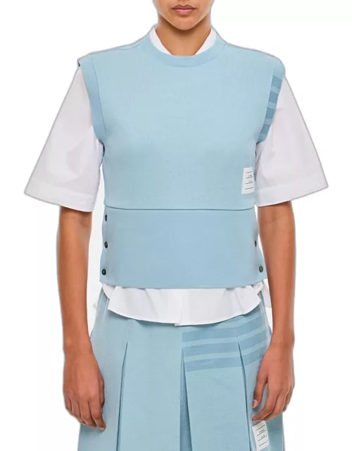 Thom Browne Blouson Shell Top In Double Face Knit Sky blue