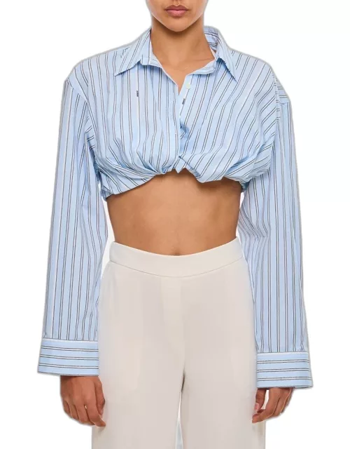 Jacquemus Long Sleeve Cropped Shirt Sky blue