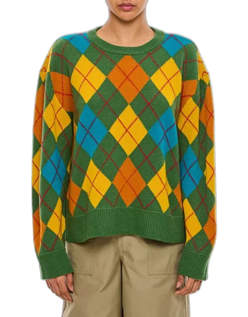 Loewe Argyle Wool Sweater Multicolor