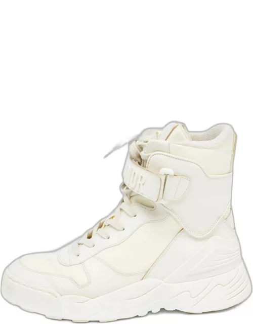 Dior Cream Leather Jumper High Top Sneaker