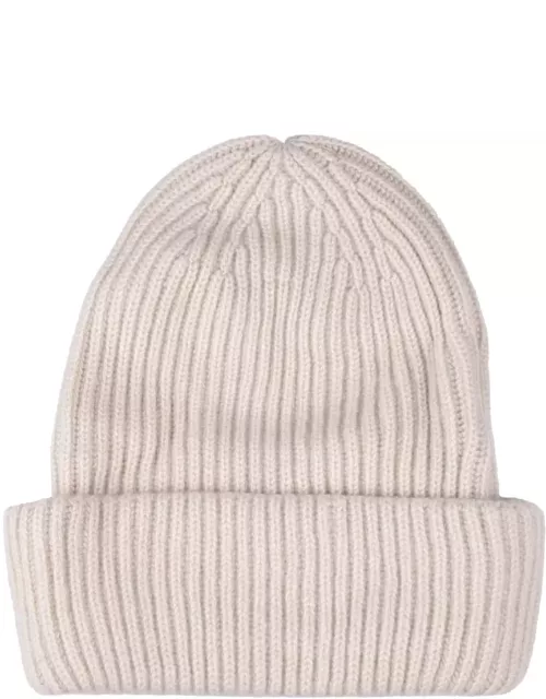 Fedeli Gold Ribbed Cashmere Beanie