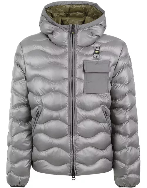 Blauer Patched Pocket Quilted Puffer Jacket
