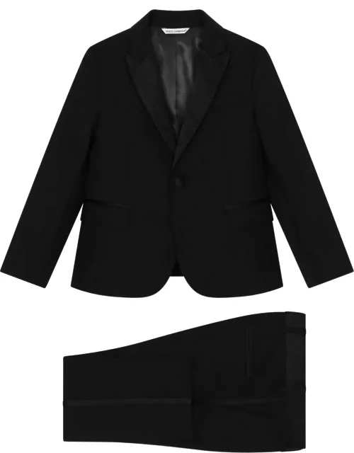 Dolce & Gabbana Single-breasted Tuxedo Suit In Stretch Wool Canva